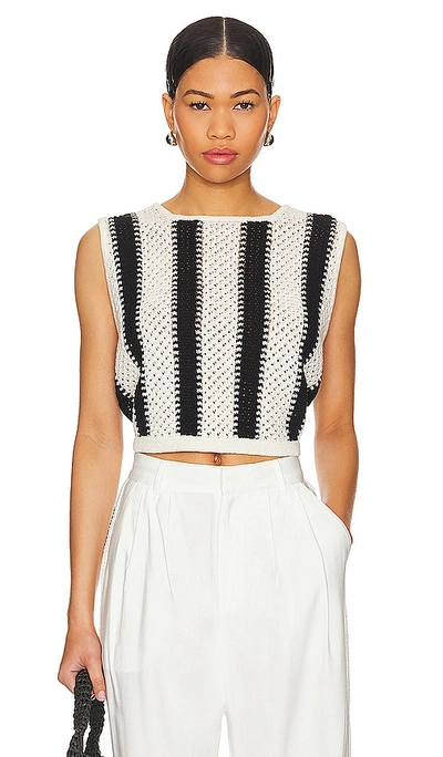 The Femm Millie Top In Black & White Stripe