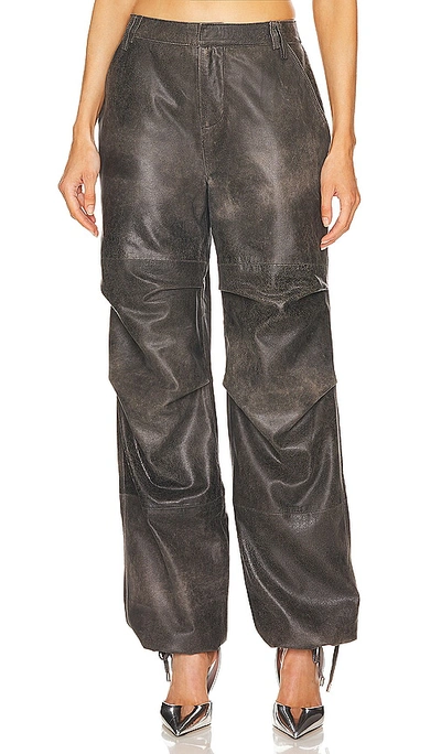 Retroféte Tesla Leather Trouser In Vintage Black