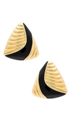 Amber Sceats Triangle Earrings In Gold & Black