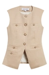 VERONICA BEARD VERONICA BEARD TAMARA LINEN BLEND TWILL VEST