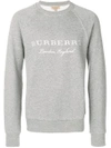 Burberry Taydon Raglan Sleeve Sweatshirt In Pale Grey Melange