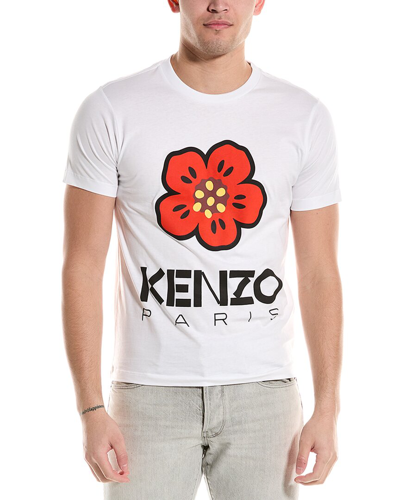 Kenzo Boke Flower Logo印花棉t恤 In White