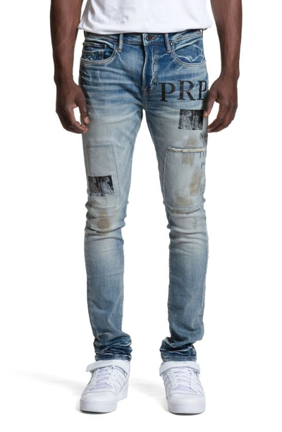 Prps Distressed Graphic Skinny Jeans In Indigo