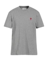 Ami Alexandre Mattiussi Ami Paris Ami De Coeur Logo Embroidered Crewneck T-shirt In Grey