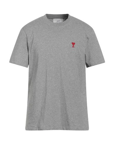 AMI ALEXANDRE MATTIUSSI AMI ALEXANDRE MATTIUSSI MAN T-SHIRT GREY SIZE L ORGANIC COTTON