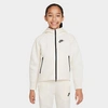 Nike Kids'  Girls' Sportswear Tech Fleece Full-zip Hoodie In Pale Ivory/black/black