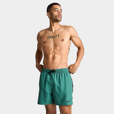 Nike Men's Swim Tape Logo 5" Volley Shorts In Bicoastal