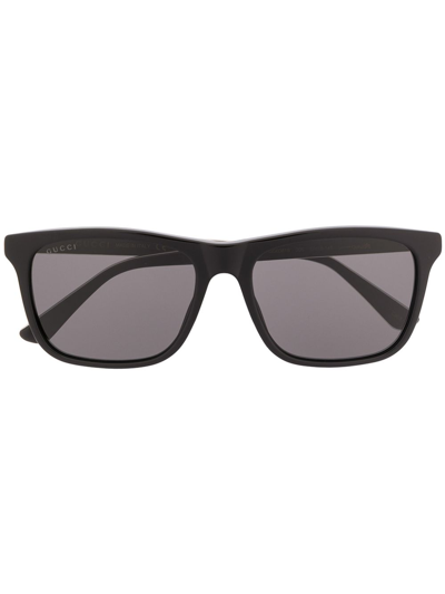 Gucci Black Web Square-frame Sunglasses