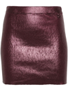 DIESEL PURPLE FOILED KNITTED MINI SKIRT