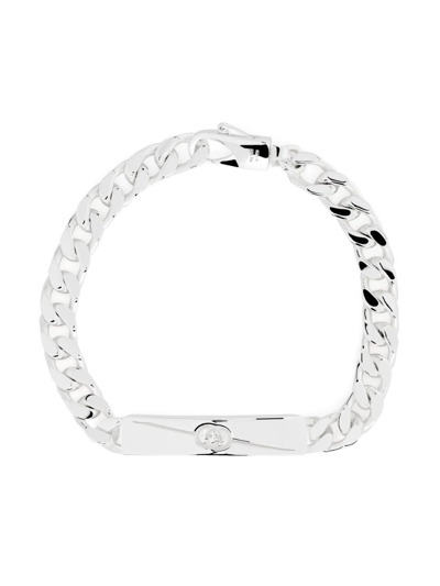 Gucci Sterling Silver Diagonal Interlocking G Bracelet