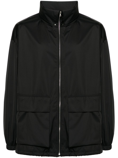 Auralee Concealed-hood Cargo Jacket In Black