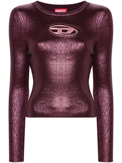 Diesel Purple Foiled Cotton Sweater