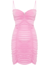 MARGHERITA MACCAPANI PINK ELENA RUCHED MINI DRESS