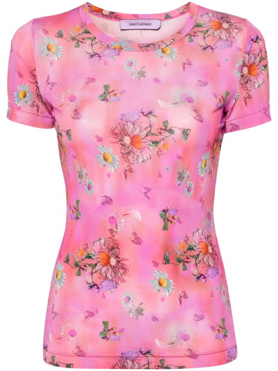 Margherita Maccapani The Skimpy Floral-print T-shirt In Pink