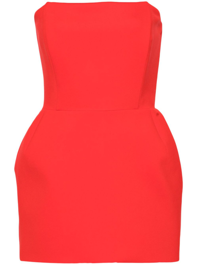 Magda Butrym Red Strapless Structured Mini Dress