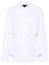 R13 WHITE CUT-OUT COTTON SHIRT