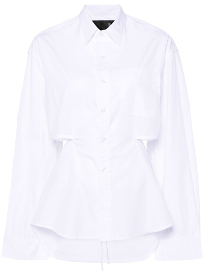R13 Open-back Cotton Shirt In White