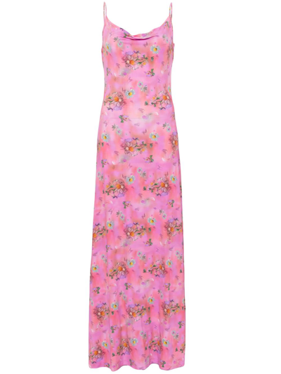 Margherita Maccapani Ita Floral-print Maxi Dress In Pink