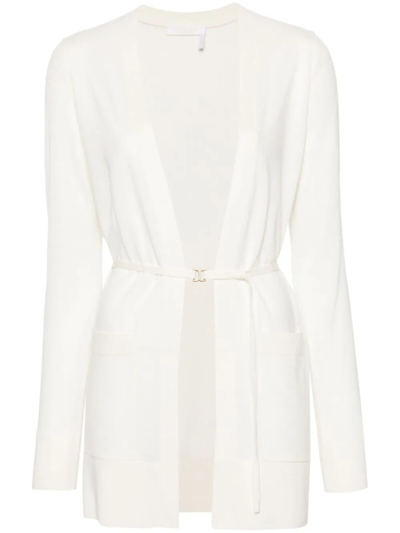 CHLOÉ CHLOE LONGLINE CARDIGAN ICONIC MILK