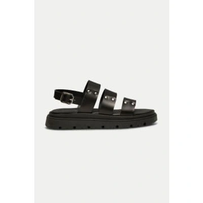 Shoe The Bear Black Rebecca Leather Sandal