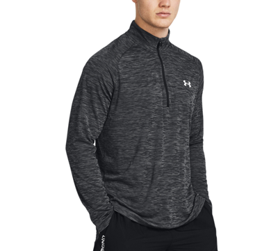 Under Armour Men's Ua Tech Space-dyed 1/2-zip Performance Sweatshirt In Black,wht