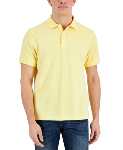 Club Room Men's Classic Fit Performance Stretch Polo, Created For Macy's In Sunwash Yellow