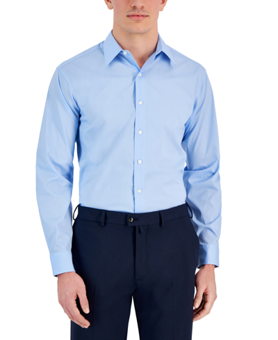 Club Room Men's Regular-fit Solid Dress Shirt, Created For Macy's In Placid Blue