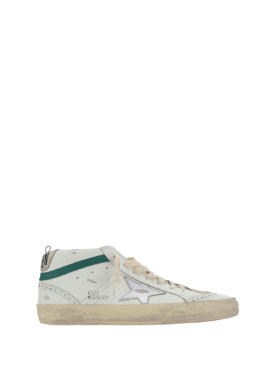 Golden Goose Sneakers In White/seedpearl/silver/green