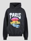 Balenciaga Paris Tropical Print Oversized Hoodie