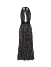 Dolce & Gabbana Polka-dot Plisse Midi Halter Dress