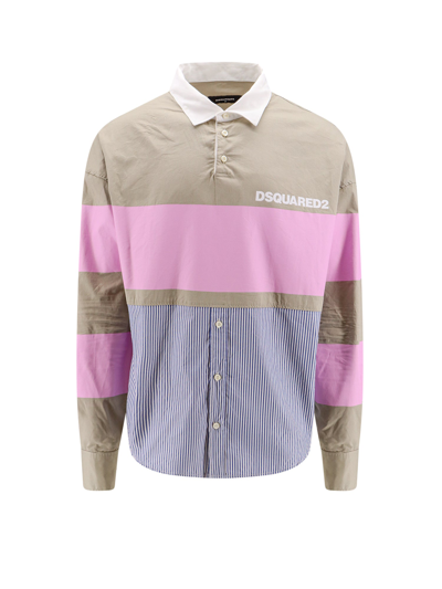 Dsquared2 Rugby Hybrid Shirt In Multicolor