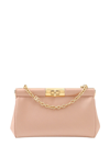 DOLCE & GABBANA SATIN SHOULDER BAG WITH ENGRAVED LOGO