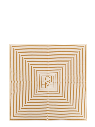 Totême Monogram Silk Foulard In Beige