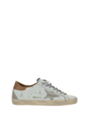 Golden Goose Super-star Sneakers With Ice-gray Suede Star And Light Brown Heel Tab Shoes