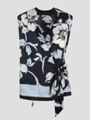 P.a.r.o.s.h Silk Twill Blouse Shirts Blue