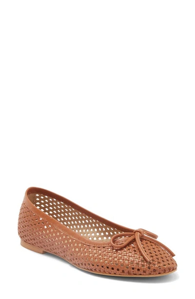 Bruno Magli Janina Woven Flat In Cognac