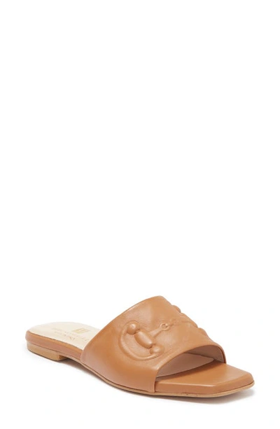 Bruno Magli Nilla Embossed Horsebit Slide Sandal In Cognac