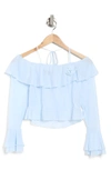 19 COOPER 19 COOPER RUFFLE OFF THE SHOULDER KNIT TOP