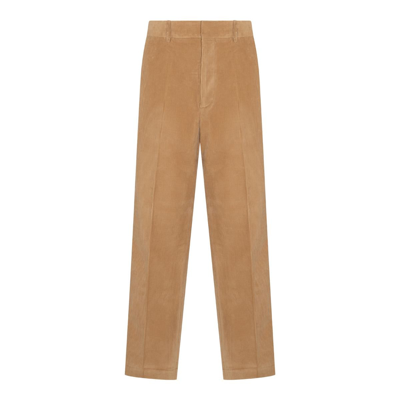 Palm Angels Crochet-stripe Cotton Corduroy Trousers In Brown
