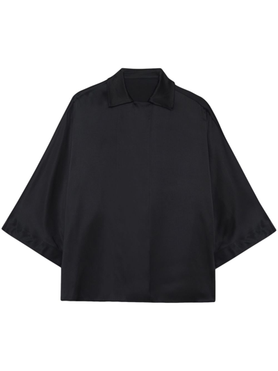 Anine Bing Julia Wide-sleeve Shirt In Black