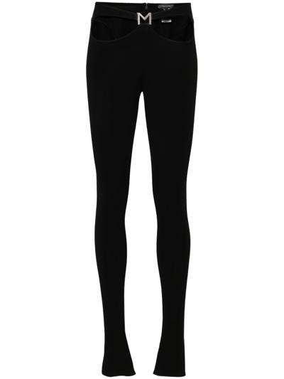 MUGLER BLACK CUT-OUT LEGGINGS WONAN IN VISCOSE