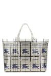 Burberry Transparent Check Pattern Tote Bag With Double Handles In Multicolor