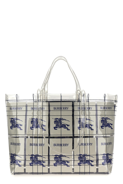 Burberry Women 'ekd' Label Shopping Bag In Multicolor