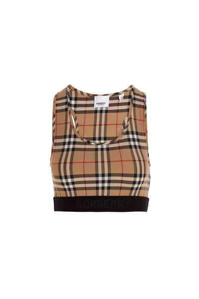 BURBERRY BURBERRY WOMEN CHECK SPORTY TOP