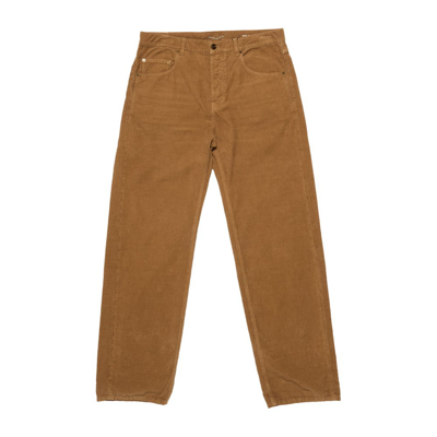 Saint Laurent Long Baggy Jeans In Brown