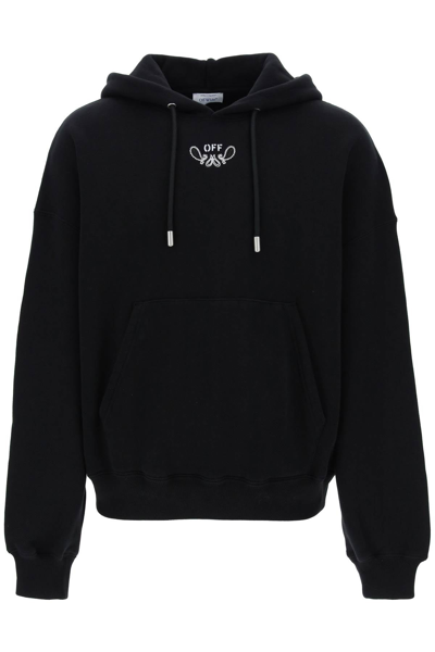 Off-white Hooded Sweatshirt With Paisley Men In Black