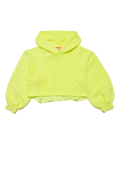 Diesel Kids Senia Logo Embroidered Hoodie In Yellow