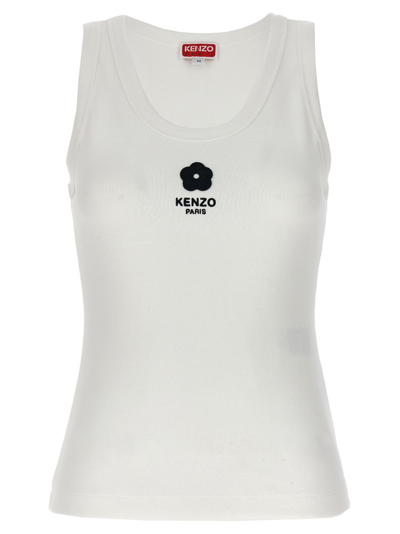 Kenzo Boke Ribbed Cotton Jersey Tank Top In White