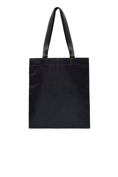 Diesel Kids' Oval D Logo Tote Bag In Black