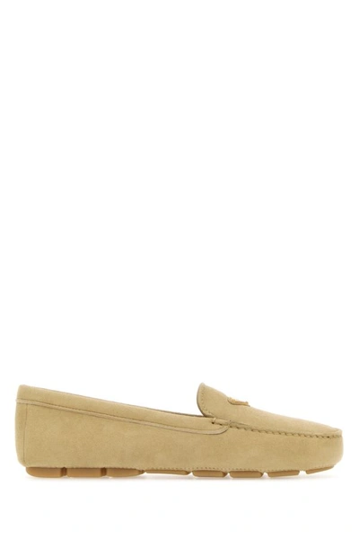 Prada Suede Calf Loafers In Brown